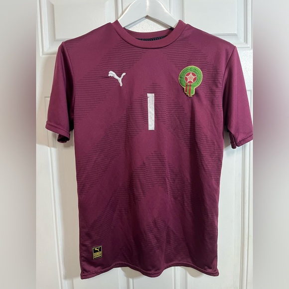 Morocco National Team Puma Bono #1 Goalkeeper Jersey Maroon Men’s Small - Picture 1 of 6